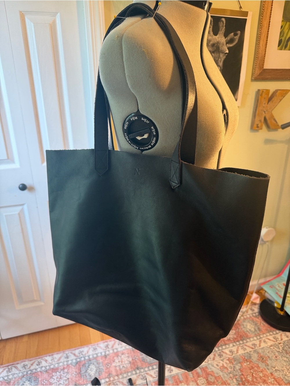 Nisolo Lori Black Leather Tote